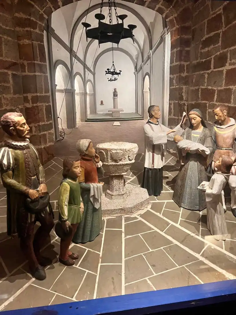 Nueva iluminación de dioramas de la vida de San Francisco Javier realizadas en 1979.